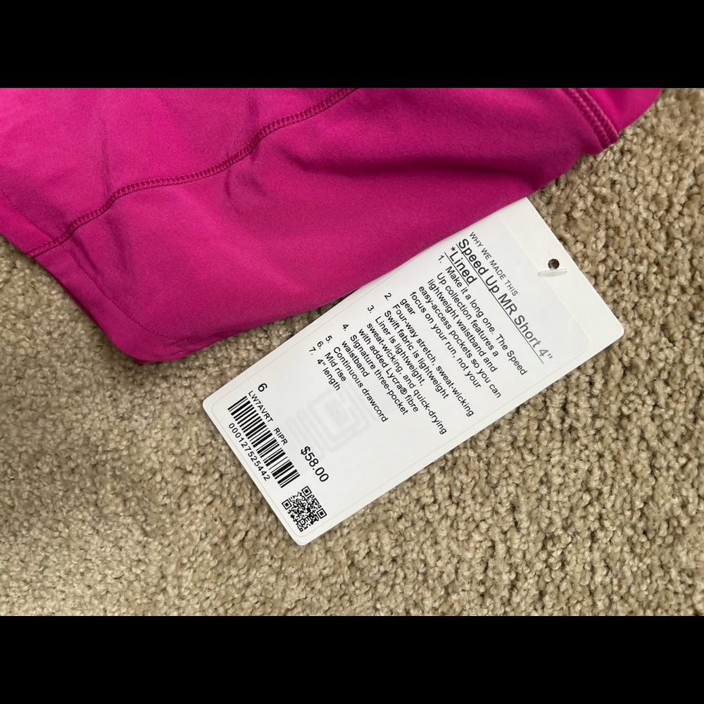 Lululemon Ripened Raspberry Speed Up Shorts - Picture 2 of 3